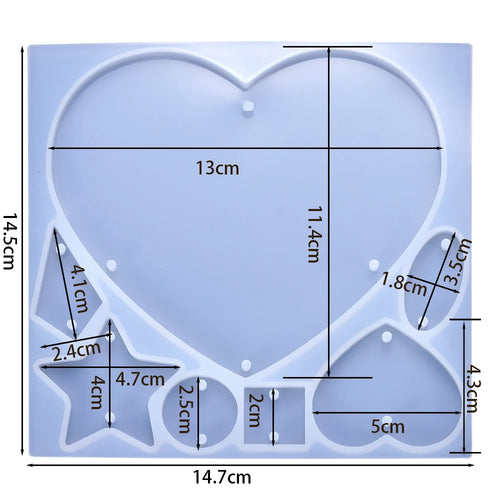 Earring Pendant Silicone Mold Epoxy Resin Jewelry Making Molds Heart