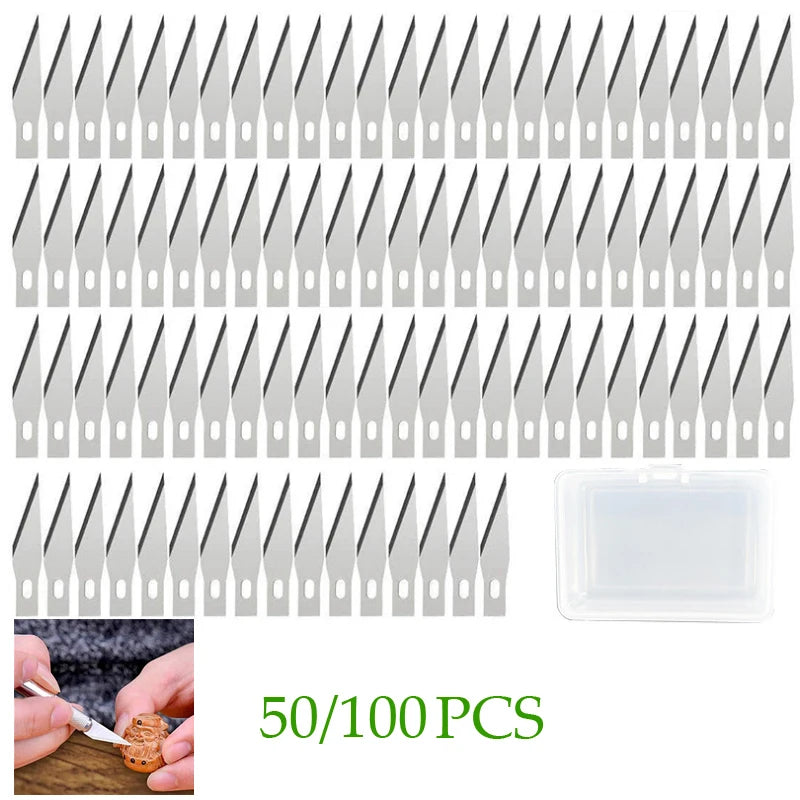 100/50pcs Knife DIY Wood Carving Fruit Food Scalpel Craft Sculpture