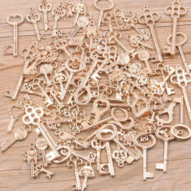 50g/pack Key Charms Bracelets Necklace Craft Metal Pendant For Jewelry
