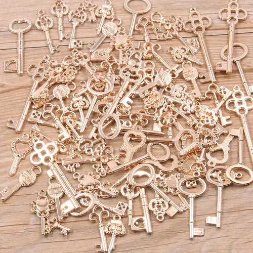 50g/pack Key Charms Bracelets Necklace Craft Metal Pendant For Jewelry