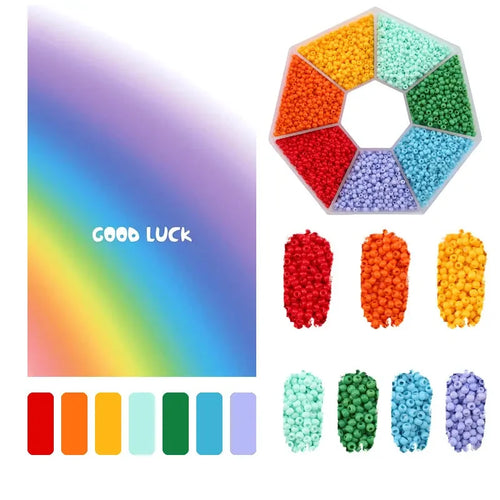 2mm Glass Seed Beads Kit Bracelet Making Kit Small Beads Assortment