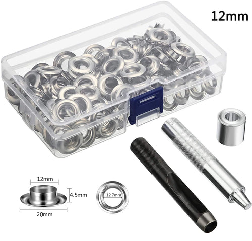 Grommet Tool Kit 100 Sets Grommets Eyelets 6mm 10mm 12mm 14mm Inside