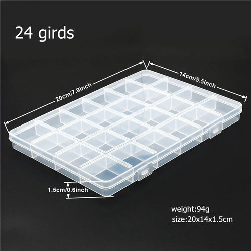 6-32 Compartments Plastic Storage Box Organizer Jewelry Container with