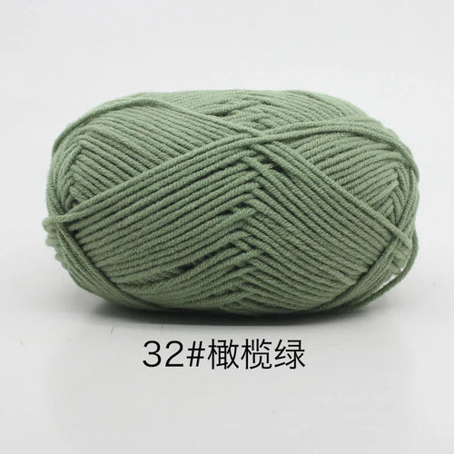 40-50g/Set 4ply Milk Cotton Knitting Yarn Needlework Dyed Lanas For