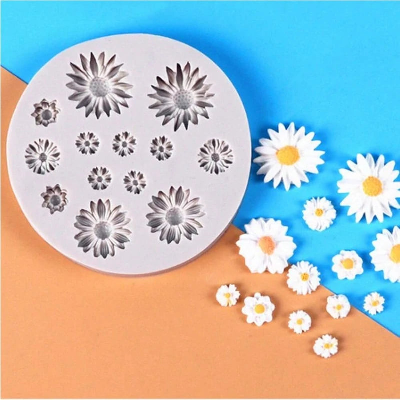 13 Hole 3D Daisy Silicone Molds DIY Fondant Craft for Cake Candy