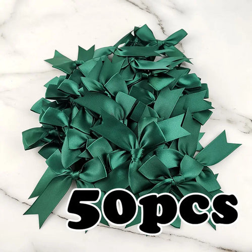 (50pcs) 1 inch fresh pink ribbon bows Polyester Satin Bow Flower DIY