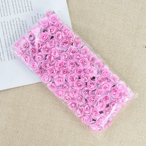 144pcs 2cm Artificial Mini Paper Rose Bouquet for Wedding Party