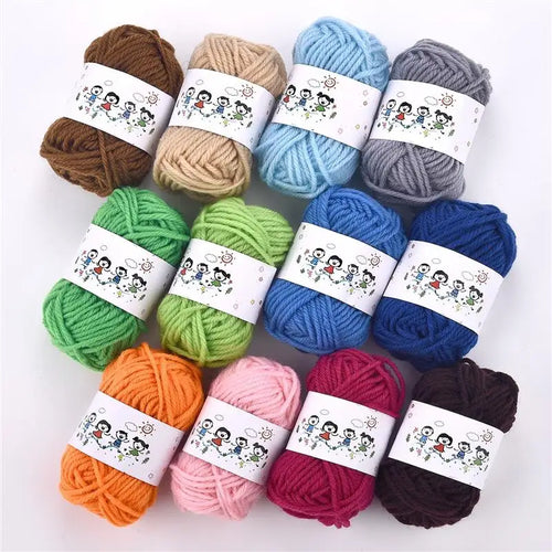 12 Color Set Acrylic Fibers Knitting Wool Yarn Needlework Dyed Lanas