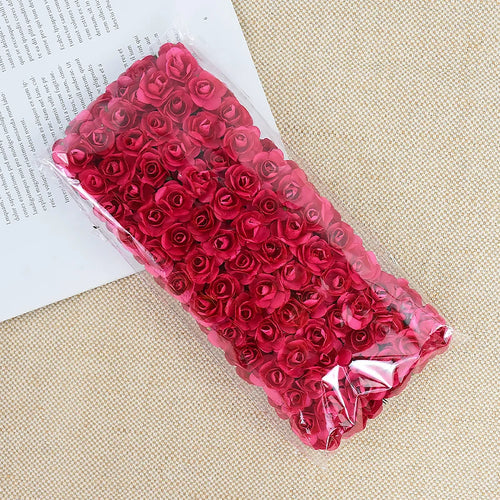 144pcs 2cm Artificial Mini Paper Rose Bouquet for Wedding Party