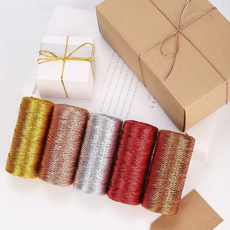 1.5mm 100M Gold Silver Macrame Cord Rope String for Sewing DIY Rope
