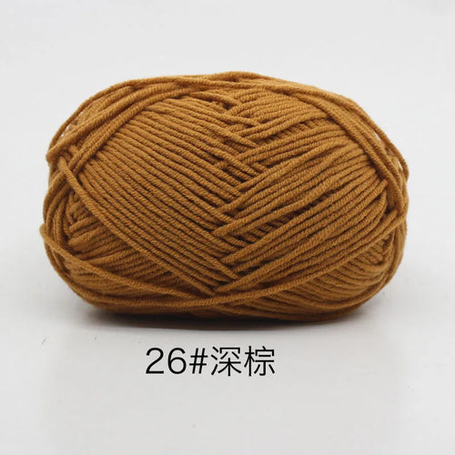 40-50g/Set 4ply Milk Cotton Knitting Yarn Needlework Dyed Lanas For