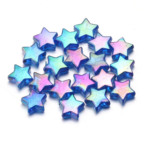 100Pcs/Lot AB Color Acrylic Star Beads Loose Spacer Charms Bead for