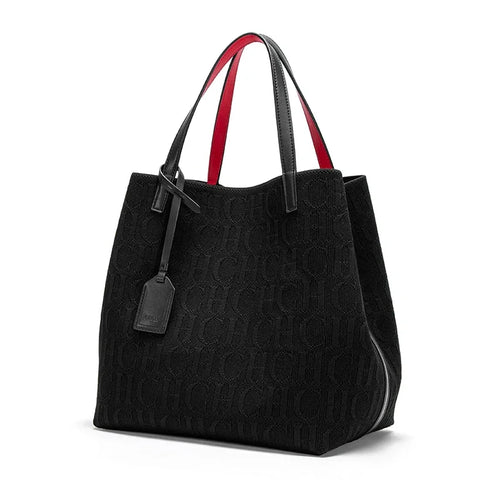 CH Ladies Shoulder Bag Fashion Classic New Pure Color Outer Pocket
