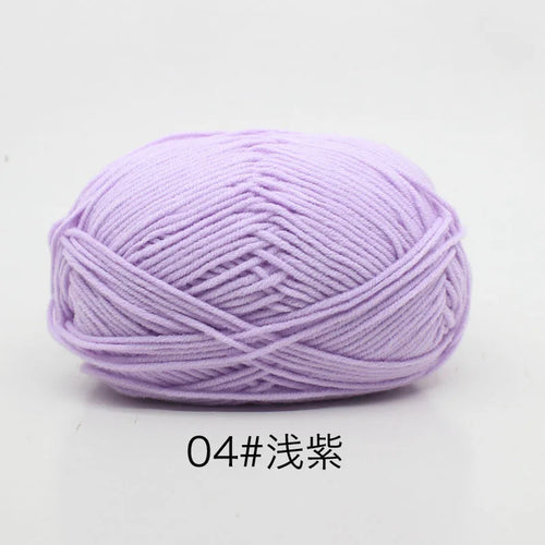 40-50g/Set 4ply Milk Cotton Knitting Yarn Needlework Dyed Lanas For