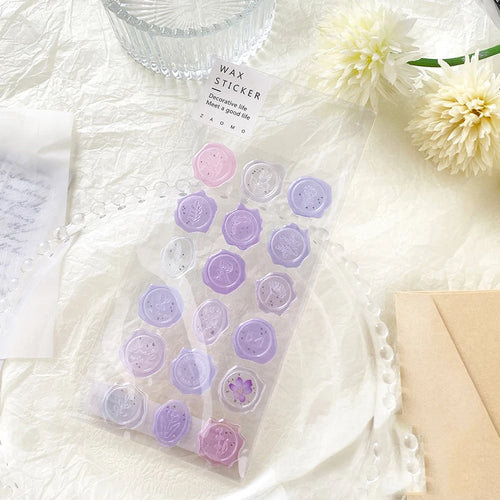 18pcs, Vintage Wax Seal Stamp Stickers, DIY Scrapbooking Journal