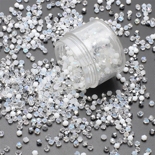 500Pcs 3mm Mixed AB Color Czech Bicone Glass Loose Spacer Beads Crafts