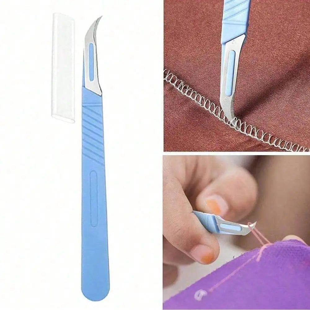 5PCS Sewing Seam Ripper Kit Blue Sewing Stitch Thread Unpicker Cutter
