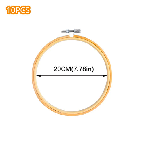 10pcs/Set 10-40cm Wooden Embroidery Hoops Frame Set Bamboo Embroidery