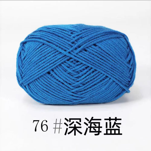 40-50g/Set 4ply Milk Cotton Knitting Yarn Needlework Dyed Lanas For