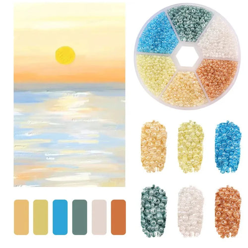 2mm Glass Seed Beads Kit Bracelet Making Kit Small Beads Assortment