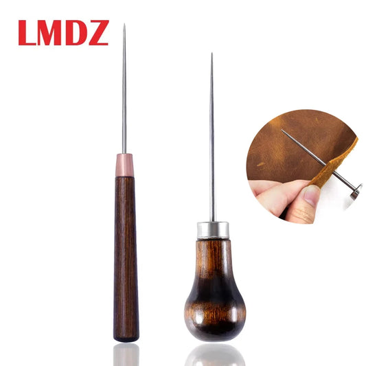 LMDZ Wood Handle Awl Leather Punching Tools Leather Straight Awls Hole