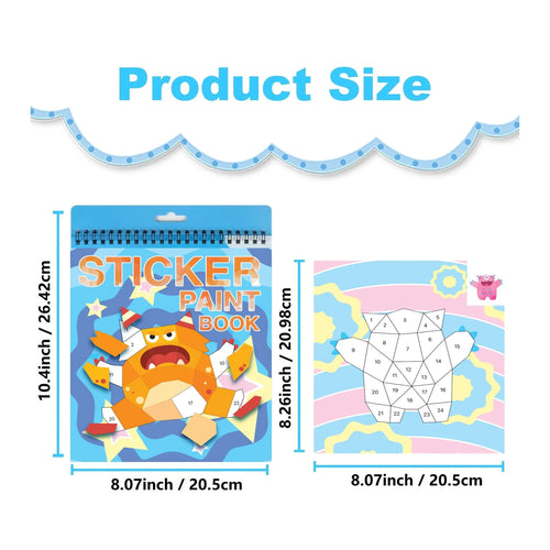 1PCS Sticker Book Crafts for Kids Ages 4-8, Sticker by Number for