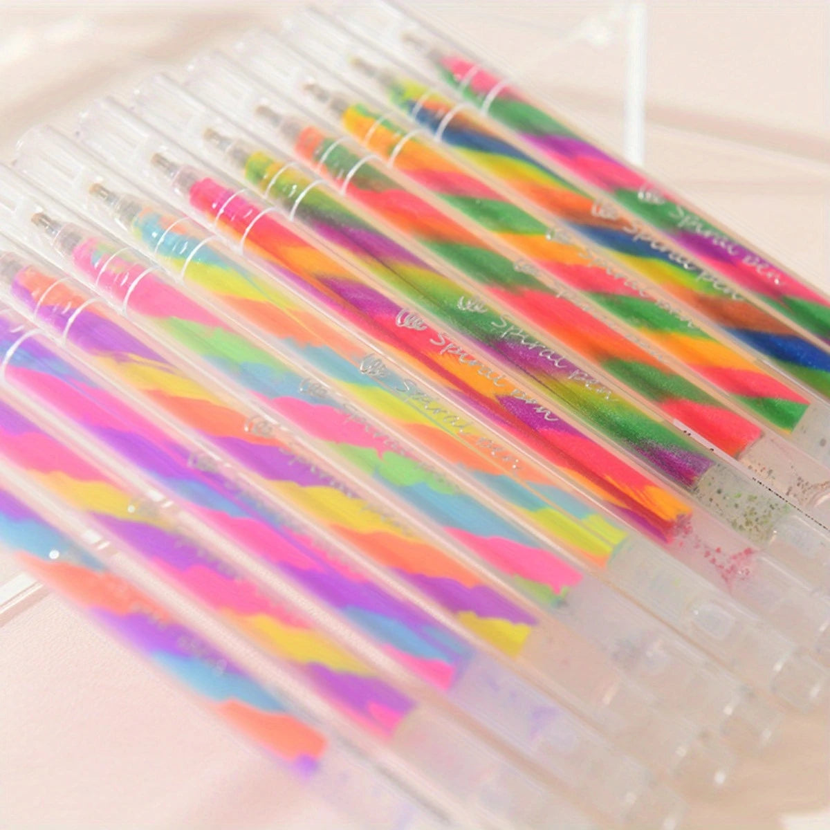 6pcs Glitter Gel Highlighter Pens Set - 1.2mm Vibrant Colors, Smooth