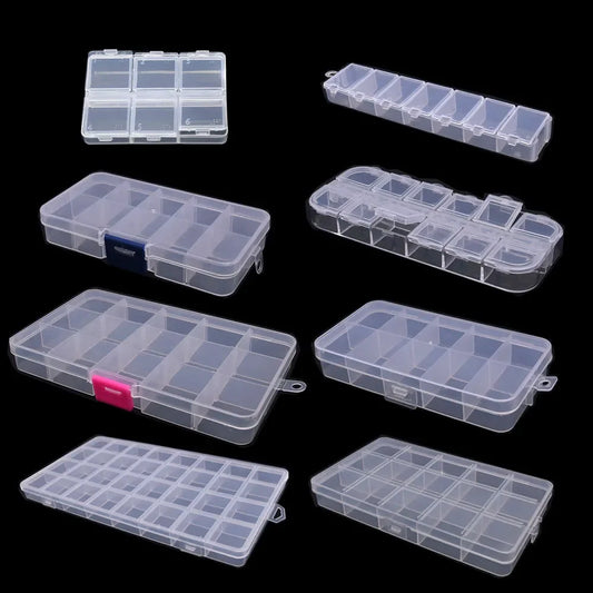 6-32 Compartments Plastic Storage Box Organizer Jewelry Container with