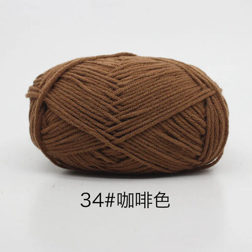 40-50g/Set 4ply Milk Cotton Knitting Yarn Needlework Dyed Lanas For