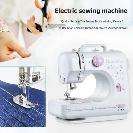 Portable Sewing Machine for Beginners Mini Electric Household Crafting