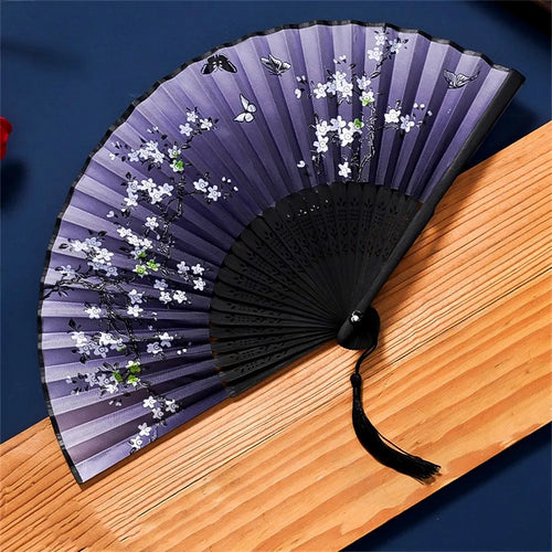 Vintage Silk Folding Hand Fan Chinese Japanese Bamboo Fans Craft Gifts
