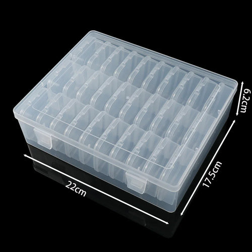12/24/30Pcs Portable Organizer Box Small Clear Plastic Bead Storage