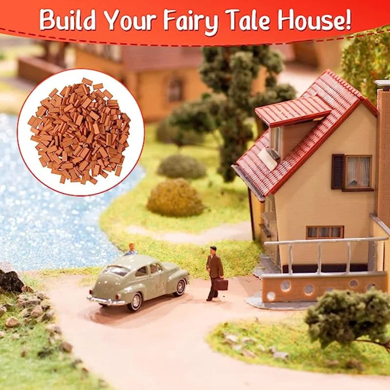 50pcs 1:16 Real Mini Bricks Model, Miniature Figurine Landscaping
