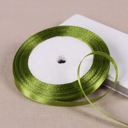 25yards/roll 6mm Satin Ribbon DIY Handmade Crafts Fabric Christmas