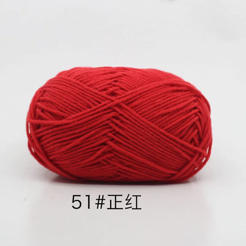 40-50g/Set 4ply Milk Cotton Knitting Yarn Needlework Dyed Lanas For