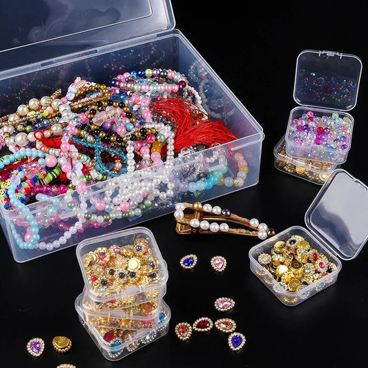 12/24/30Pcs Portable Organizer Box Small Clear Plastic Bead Storage