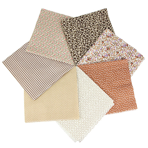 7PCS 25 x 25CM Squares Cotton Craft Fabric Cloths for DIY Bundle