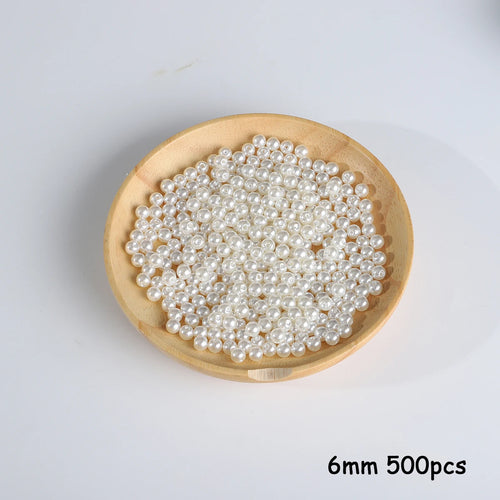 3-20mm 10-1000pcs straight hole ABS imitation pearl beige white