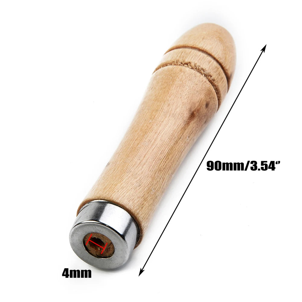 10pc Wooden File Handle Replacement Strong Metal Collar For File Craft