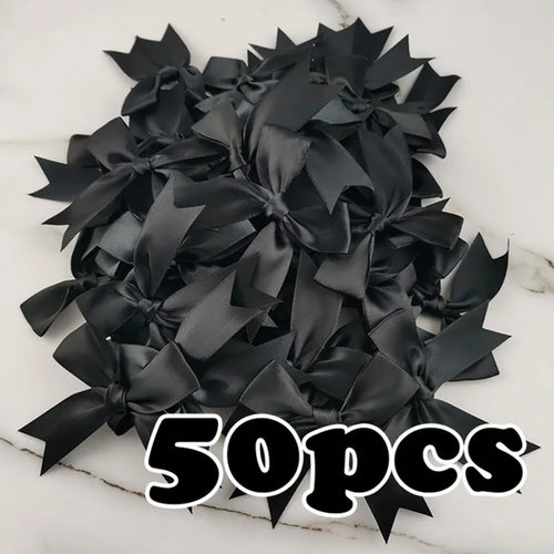(50pcs) 1 inch fresh pink ribbon bows Polyester Satin Bow Flower DIY