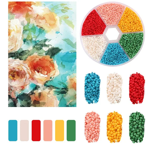 2mm Glass Seed Beads Kit Bracelet Making Kit Small Beads Assortment
