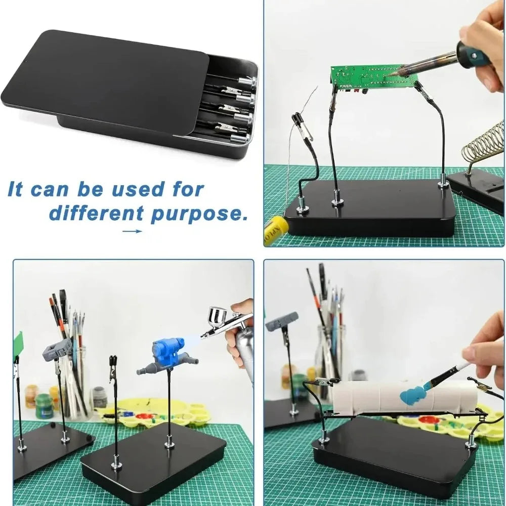 Model Painting Stand Base Holder 12PCS Alligator Clip Sticks Magnetic