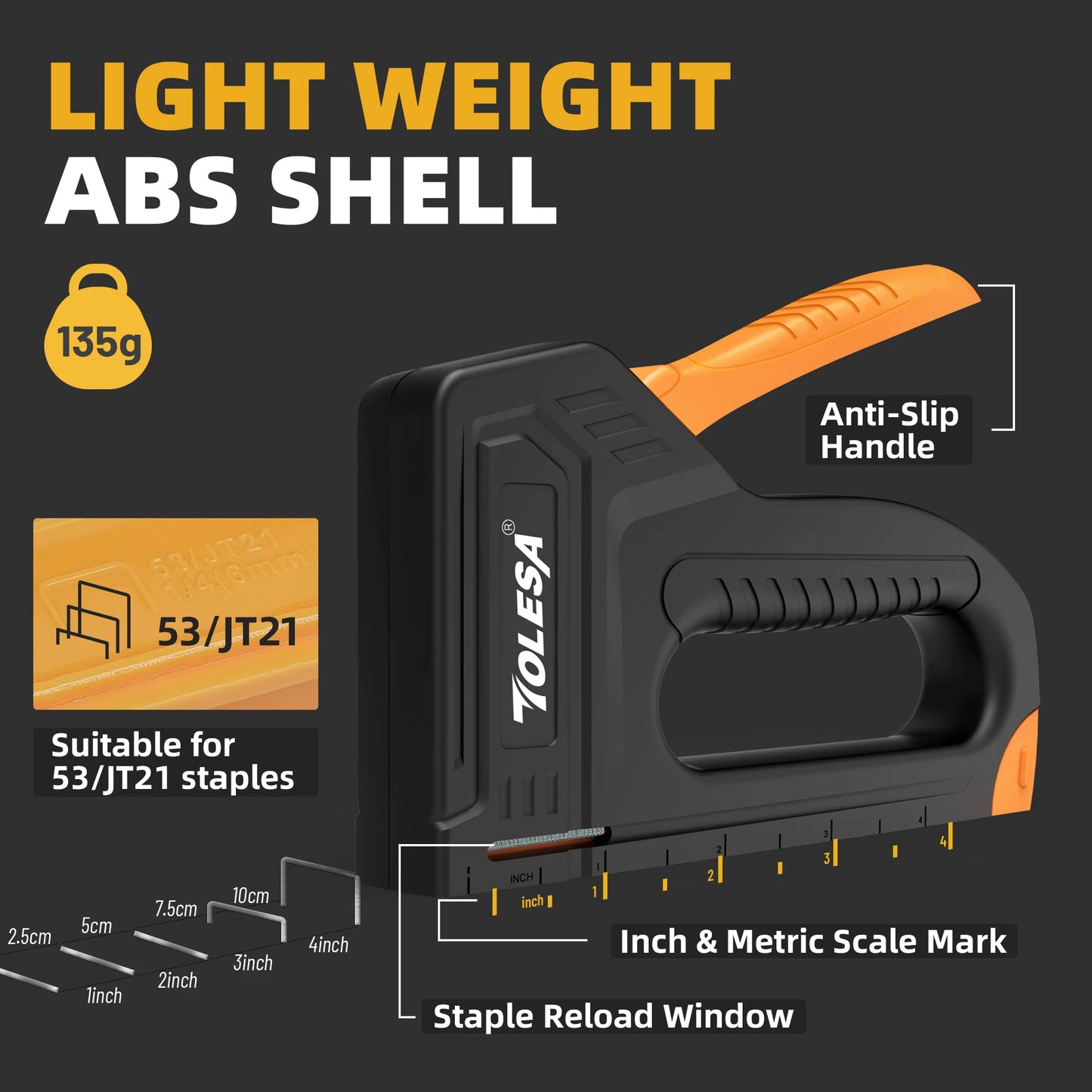 TOLESA Light Duty Staple Gun for Wood Upholstery Staple Gun with