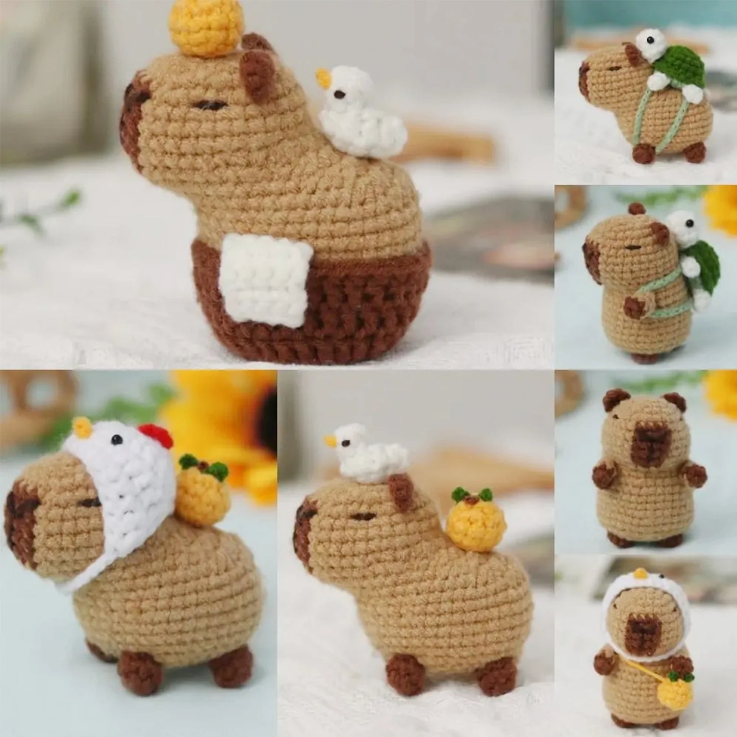 Capybara crochet Kit, Cute Animal Crochet Kit set, Christmas Gift,