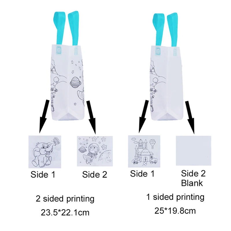 DIY Graffiti Bags with Coloring Marker Painting Non-Woven Gift Bags