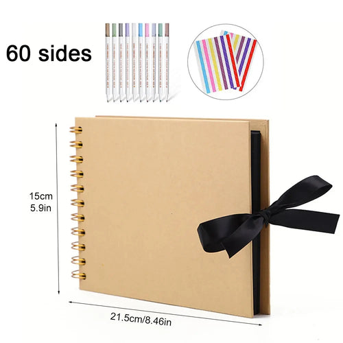 ZK20 80 Black Pages Memory Books DIY Craft Photo Albums Scrapbook