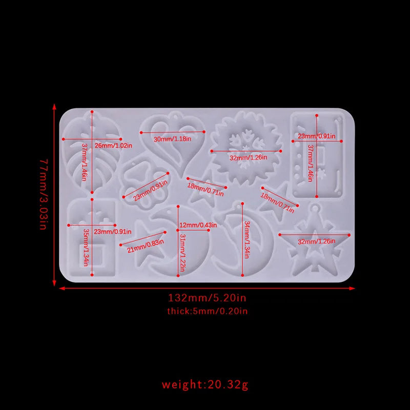 Earring Pendant Silicone Mold Epoxy Resin Jewelry Making Molds Heart