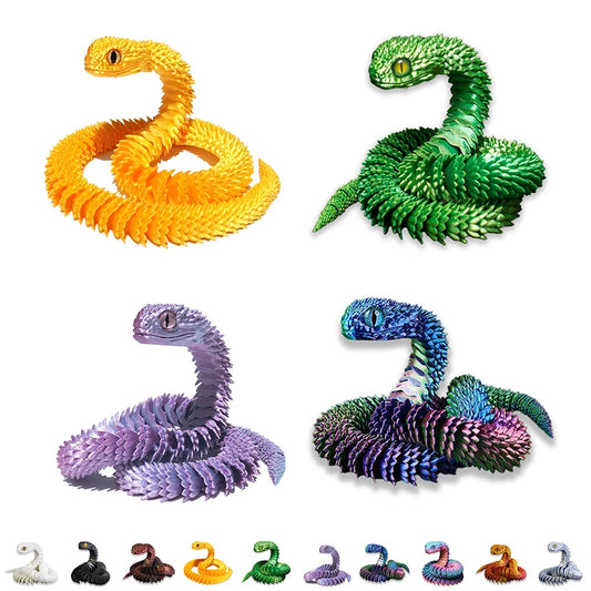 3D Printed Snake Movable Joint Simulation Snake Figurine Creative Home