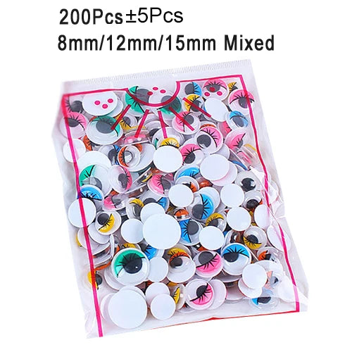 100pcs/200pcs Self-adhesive Googly Wiggle Eyes for DIY Scrapbooking