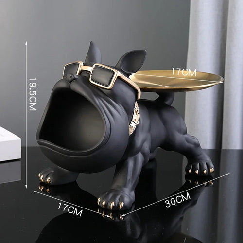 Home Decor Bulldog Figurine Dog Statue Storage Box Animal Ornament